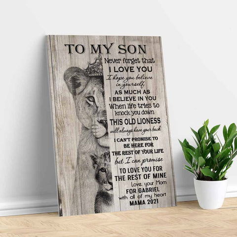 To My Son Love You For The Rest Of Mine - Canvas For Son - Gift From Mom - Portrait Canvas - CustomUni Canvas