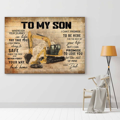 To My Son Whenever Your Journey - Gift From Daddy - Landscape Canvas Print - CustomUni Wall Art